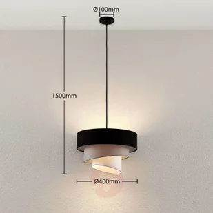 Lindby Coria lampa wisząca, czarna i szara - Lampy sufitowe - miniaturka - grafika 8