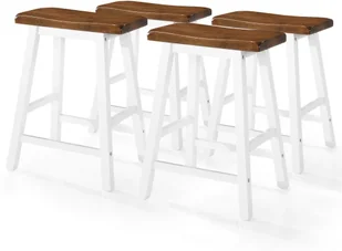 vidaXL Stół barowy i taborety z litego drewna, 5 elementów - Stoły z krzesłami - miniaturka - grafika 6