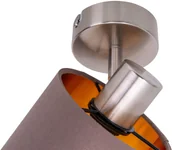 Lampy sufitowe - Näve Lampa sufitowa Maron 1-pkt. tkanina, brązowa/złota - miniaturka - grafika 1