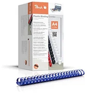 Akcesoria do bindownic - Peach pb444  04 grzbiety, plastikowe wiązanie, DIN A4, zmniejsza siłę nacisku potrzebną do przedziurkowania dużej ilości 440 stron, 50 sztuka Niebieski PB444-04 - miniaturka - grafika 1