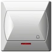 Wyłączniki światła i elektryczne - LEDart zwierny dzwonek podświetlany biały ŁP-6AS/00 Akcent Ospel - miniaturka - grafika 1