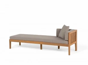 Beliani Meble ogrodowe brązowe - stół + 2 ławki + fotel + leżak - PATAJA brązowy - Leżaki ogrodowe - miniaturka - grafika 7