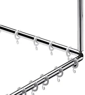 Wieszaki łazienkowe - Emco System 2 Zestaw z drążkiem do zasłony prysznicowej 78,3x78,3x40 cm chrom 358700120 - miniaturka - grafika 1