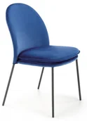 Krzesła - Halmar Krzesło tapicerowane velvet granatowe K443 na czarnych nogach - miniaturka - grafika 1
