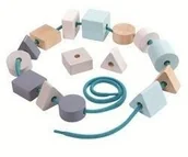 Klocki - Plan Toys Pastelowa nawlekanka z klocków - miniaturka - grafika 1