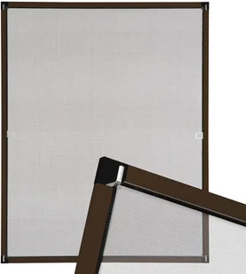 tectake Moskitiera okienna ramkowa - brązowy, 100 x 120 cm 401209 - Moskitiery - miniaturka - grafika 4