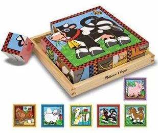 Melissa&Doug Klocki drewniane obrazkowe Zwierzęta 10775 - Układanki dla dzieci - miniaturka - grafika 2
