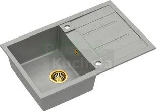 QUADRON MORGAN 111 szary metalik + odpływ złoty PVD (HB8203U5-G1) HB8203U5-G1 - Zlewozmywaki - miniaturka - grafika 3