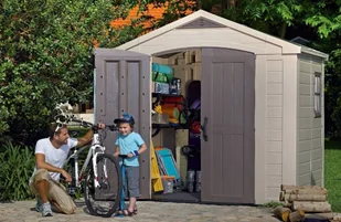 Keter Domek narzędziowy Factor, kremowy, 256,5x182x243 cm - Altany ogrodowe - miniaturka - grafika 5