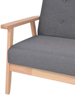 vidaXL Fotel tapicerowany materiałem, ciemnoszary - Fotele - miniaturka - grafika 5