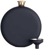 Pozostałe akcesoria barmańskie - Kitchen Craft Piersiówka z KitchenCraft Bar Craft luksusowy stal nierdzewna z lejek do dekantacji, 350 ML (12,5 FL OZ)  czarna BCHIPBLK - miniaturka - grafika 1