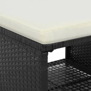 vidaXL Zestaw mebli do ogrodu, 10 części, polirattan, czarno-biały - Meble ogrodowe - miniaturka - grafika 6