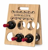 Stojaki na wino - Murrano Drewniany stojak na wino z nadrukiem na prezent dla winiarza SDW-002 - miniaturka - grafika 1