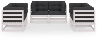 vidaXL 6-cz. zestaw wypoczynkowy do ogrodu, z poduszkami, lita sosna 3076490 - Meble ogrodowe - miniaturka - grafika 2