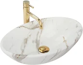 Umywalki - Rea Umywalka nablatowa Pamela Shiny Aiax Marmur U9685 - miniaturka - grafika 1
