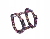 Szelki dla psów - Szelki regulowane dla psa brązowa w kolorowe łapki - miniaturka - grafika 1