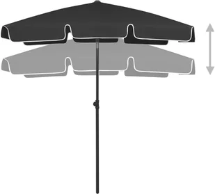 VidaXL Parasol plażowy, czarny, 180x120 cm 314725 VidaXL - Parasole ogrodowe - miniaturka - grafika 5