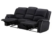 Sofy i kanapy - Vente-Unique 3-osobowa sofa z funkcją relaks z mikrofibry HERNANI - Czarny - miniaturka - grafika 1