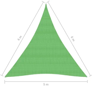 VidaXL Żagiel przeciwsłoneczny, 160 g/m, jasnozielony, 5x6x6 m, HDPE 311318 VidaXL - Parasole ogrodowe - miniaturka - grafika 6