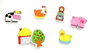 VIGA Klocki - życie na farmie (1556) - Układanki dla dzieci - miniaturka - grafika 4