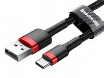 Baseus Kabel Cafule USB-C 3A 0.5M red black CATKLF-A91 - Kable USB - miniaturka - grafika 9