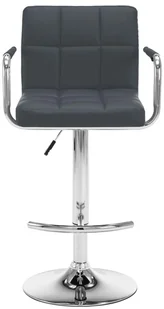 vidaXL Stołki barowe, 2 szt., szare, sztuczna skóra - Taborety i hokery - miniaturka - grafika 3
