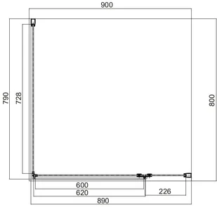 Omnires Manhattan 90x80 MH9080BLTR - Kabiny prysznicowe - miniaturka - grafika 2