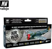 Kolejki i akcesoria - Vallejo Zestaw Air War 8 farb - US Army Air Corps European Theater Op. (ETO) WWII Vallejo 71182 - miniaturka - grafika 1