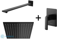 Zestawy prysznicowe - Kohlman Experience Black Zestaw prysznicowy podtynkowy z deszczownicą 30 cm czarny mat QW220EBQ30 - miniaturka - grafika 1