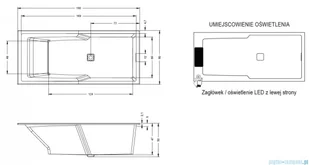 Riho Still Shower LED wanna prostokątna 180x80cm BR0500500K00130 - Wanny - miniaturka - grafika 2
