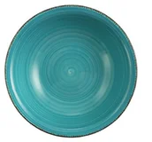 Talerze - VILLA D'ESTE Villa D'este baita zestaw talerz głęboki, emaliowane kamionka ręcznie malowana, turkusowy, 6-częściowy 2178107 - miniaturka - grafika 1