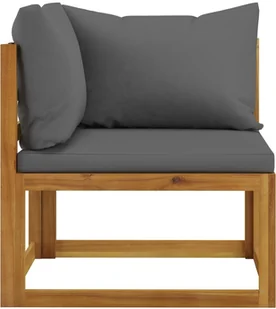 vidaXL 4-osobowa sofa ogrodowa z poduszkami, lite drewno akacjowe - Sofy ogrodowe - miniaturka - grafika 5