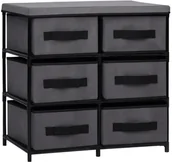 Szafki do salonu - vidaXL Szafka z 6 szufladami, 55x29x55 cm, szara, stal - miniaturka - grafika 1