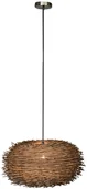 Lampy sufitowe - QAZQA Rustykalna lampa wisząca brązowa rattan - Hatch 45 - miniaturka - grafika 1