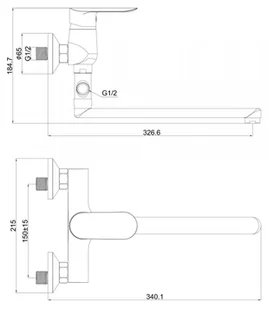 Laveo APPIA BLP 01FD - Baterie wannowe i prysznicowe - miniaturka - grafika 3