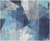 Tapety - Tapety Tapeta Trójkąty Beton Niebieskie Szare - miniaturka - grafika 1