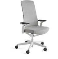 Fotele i krzesła biurowe - AJ Produkty Krzesło biurowe BELMONT, biały stelaż, jasnoszary - miniaturka - grafika 1