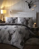 Pościel dla dzieci - De Cama De CAMA Tartan Check jeleń zestaw pościeli, Poszewka na kołdrę, szare/czarne, King 12395546 - miniaturka - grafika 1