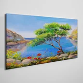 Obrazy i zdjęcia - PL Coloray Obraz Canvas Kwiaty Drzewo Morze Natura 100x50cm - miniaturka - grafika 1