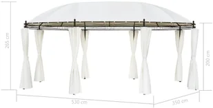 vidaXL Altana ogrodowa kolor śmietankowy 530x350x265 cm 42138 - Parasole ogrodowe - miniaturka - grafika 9