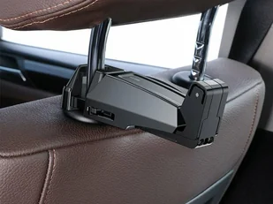 Baseus Uchwyt samochodowy wieszak hak do telefonu 6,5 na zagłówek black SUHZ-A01 - Uchwyty samochodowe do telefonów - miniaturka - grafika 5