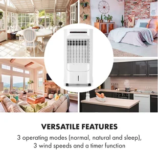 Klarstein Iceberg Breeze, chłodnica powietrza 2 w 1, 65 W, 283 m3/h, zbiornik 10 l, 2 wkłady lodowe HTR7-IcebergBreeze W - Klimatory - miniaturka - grafika 10