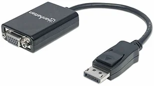 Manhattan Adapter AV DisplayPort to VGA Converter Easily connects DisplayPort-equipped computers with VGA monitors projectors and more 151962 - Adaptery i przejściówki - miniaturka - grafika 2