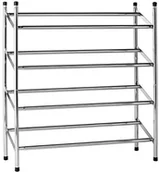 Szafki na buty - Premier Housewares Premier housewares wysuwany stojak na buty, 4 pięter, 72 x 113 x 23 cm, chrom 1900234 - miniaturka - grafika 1