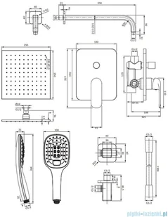Omnires Sacramento system prysznicowy podtynkowy czarny mat SYSSC10BL - Baterie podtynkowe - miniaturka - grafika 2