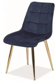 Krzesła - Signal Krzesło CHIC VELVET Granatowy Złoty CHICVZLG - miniaturka - grafika 1