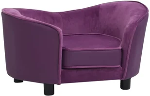 Vidaxl Lumarko Sofa dla psa, burgundowa, 69x49x40 cm, plusz i sztuczna skóra! 171035 - Legowiska dla psów - miniaturka - grafika 2