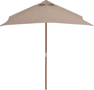 vidaXL Parasol ogrodowy na drewnianym słupku, 150 x 200 cm, taupe - Parasole ogrodowe - miniaturka - grafika 5