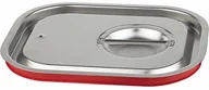 Tace i patery - APS GSP pokrywka gastronomiczna 1/3 dichtschliessend ok. 32,5 x 17,5 cm ze stali nierdzewnej z czerwonym, krawędź silikonowa (80025) - miniaturka - grafika 1