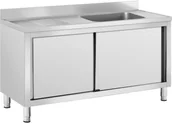 Meble gastronomiczne - Royal Catering Szafka ze zlewem 1 komora stal nierdzewna 500 x 400 x 240 mm RC-IKS06 - miniaturka - grafika 1